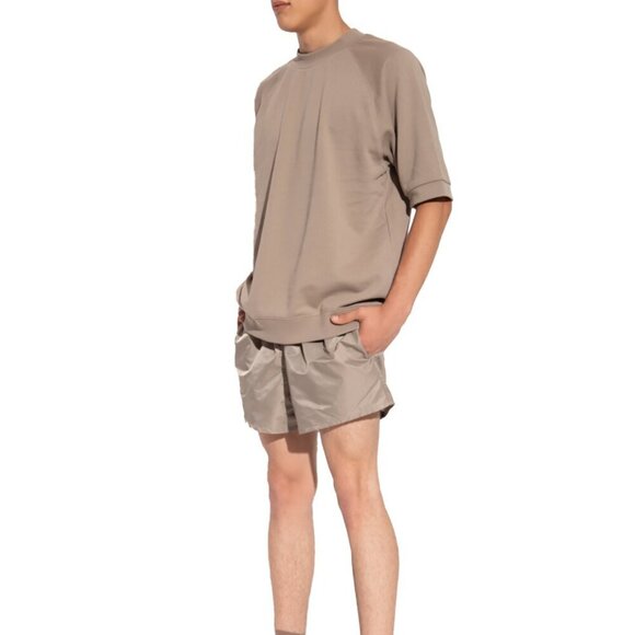 Fearβ of God Essentials Short Sleeves Taupe Greige Cotton Sweatshirt Size L - Picture 3 of 9